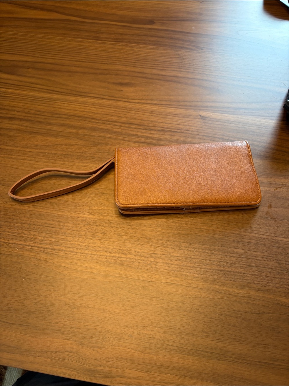 Universal Thread tan/brown faux leather wallet wristlet